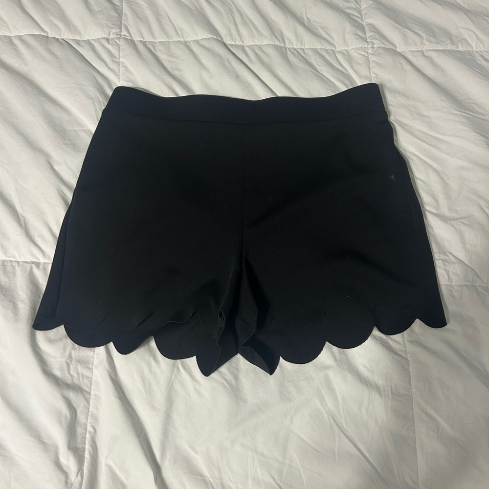 Express Black High Waist Scalloped Shorts